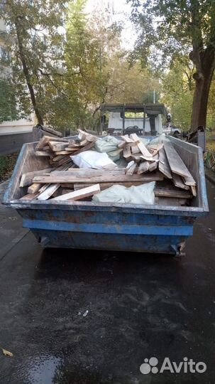 Вывоз мусора контейнером, газель, самосвал
