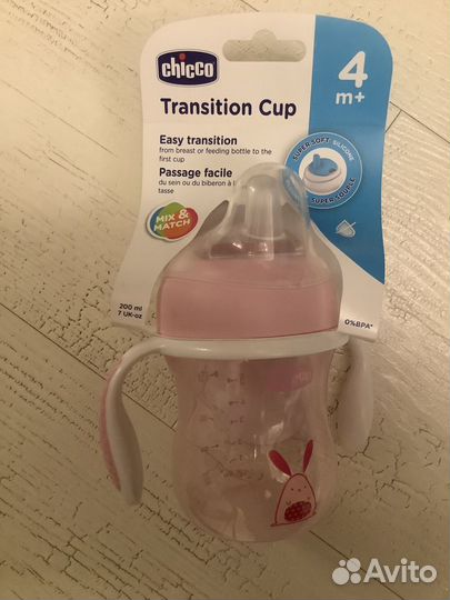 Поильник Chicco Transition Cup с носиком 200мл с 4
