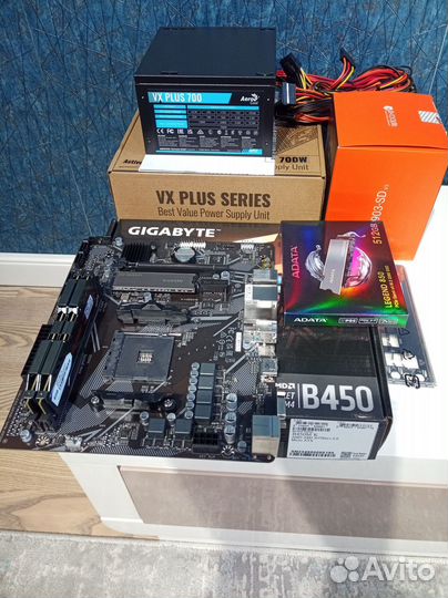 Комплект ам4,b450,озу 16Gb,ssd-500gb,Бп-700-wt