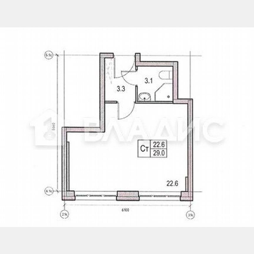 Апартаменты-студия, 29 м², 2/11 эт.