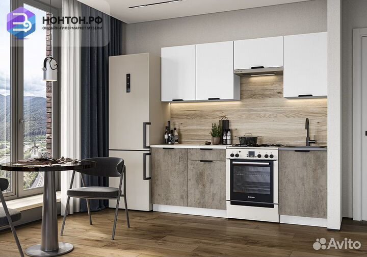 Кухня Норд 2.1 м софт даймонд / камень беж