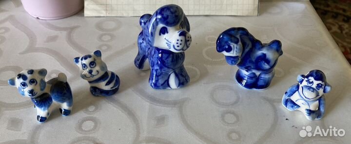 Фигурки животных Гжель