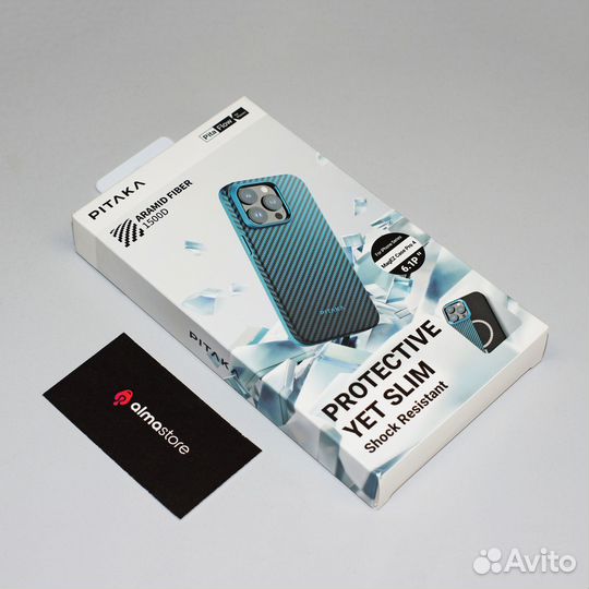 Чехол Pitaka MagEZ iPhone 15 pro Black - Blue