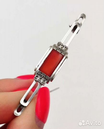 Антикварная брошь Серебро 835 проба