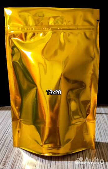 Пакеты дой пак с zip lock металлизированные