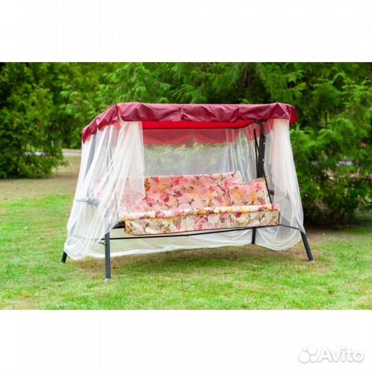 Диван-Качели садовые 3-х местные с москит. сеткой