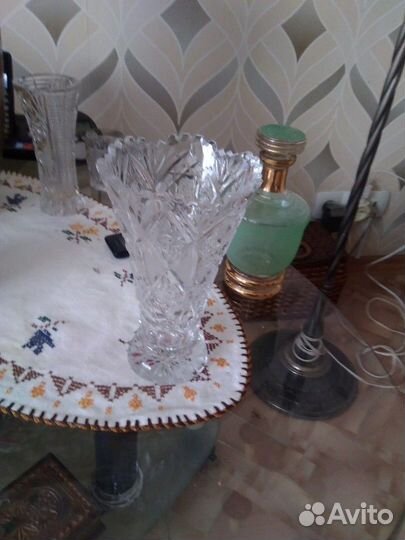 Ваза хрусталь, ручная работа