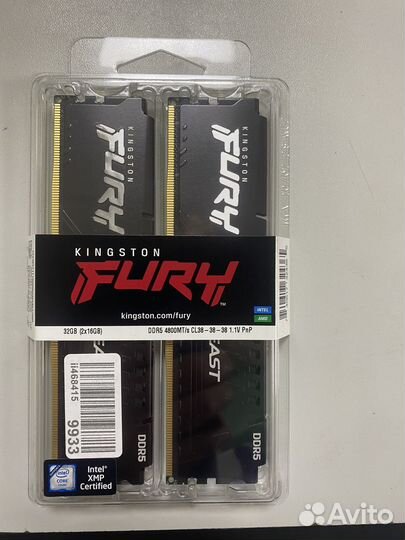 Оперативная память Kingston Fury DDR5 2x16 гб