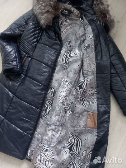 Куртка зимняя женская кожаная