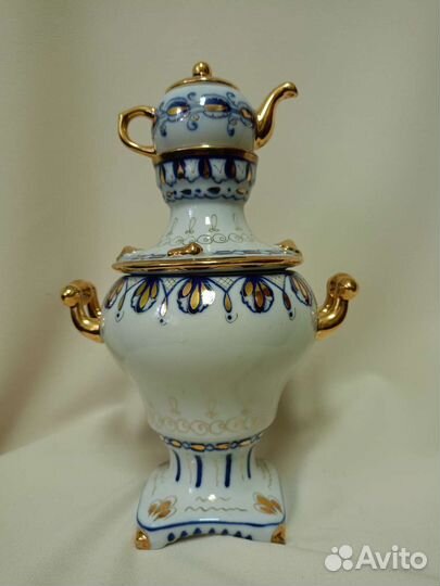 Винтажный самовар Гжель