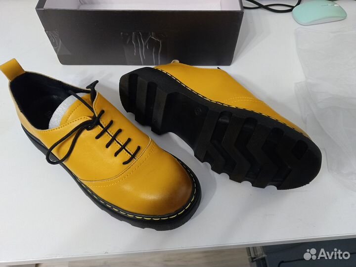 Демисезонные полуботинки натуральная кожа на толст