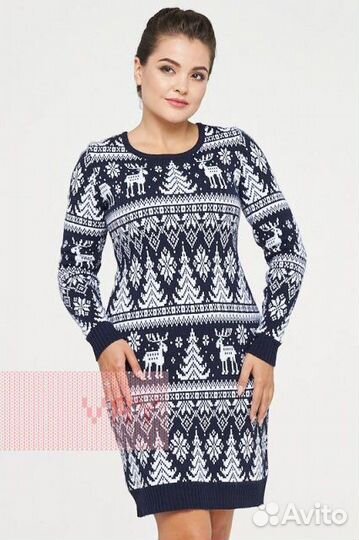 Трикотажное теплое платье размер 50