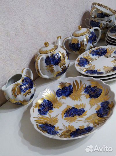 Сервиз лфз Райский сад (синяя птица)