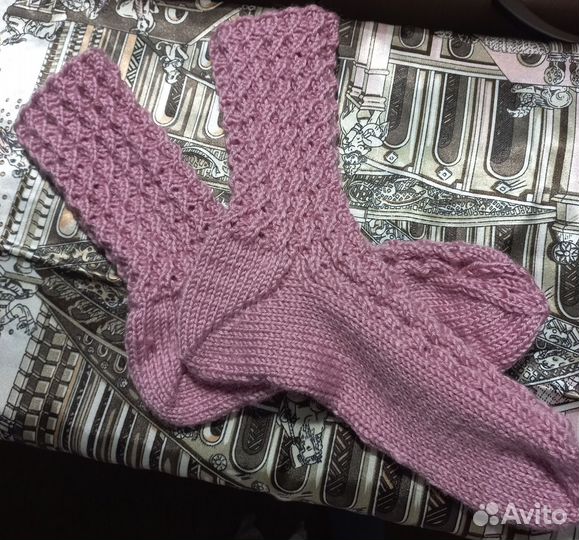 Носки шерстяные вязаные