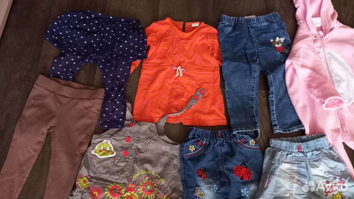 Вещи пакетом для девочки от 80 до 92 размера