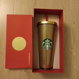 Тамблер starbucks gold glitter