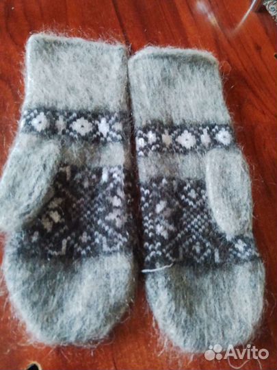 Варежки рукавички женские мужские пуховые