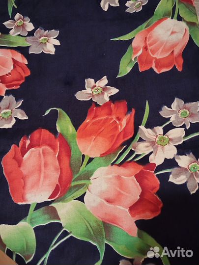 Отрезы ткани из СССР, шелк, хлопок, лен