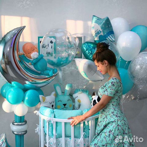 Гелиевые воздушные шары на выписку из роддома