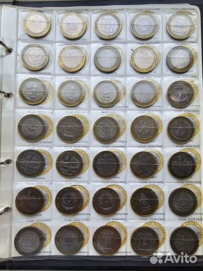 Комплект юбилейных монет 10руб биметалл 2000-2012