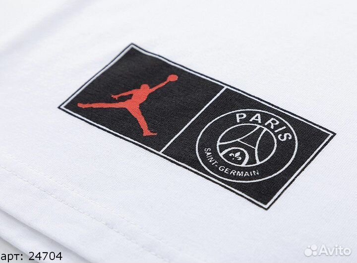 Футболка jordan big logo paris Белая