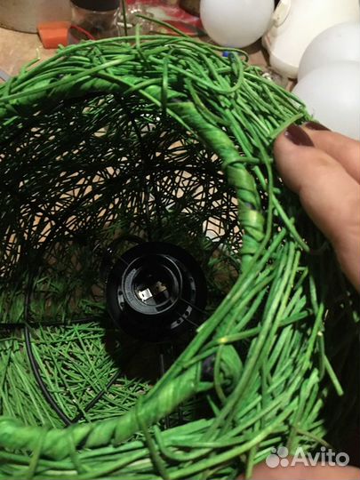 Люстра яблоко из ротанга