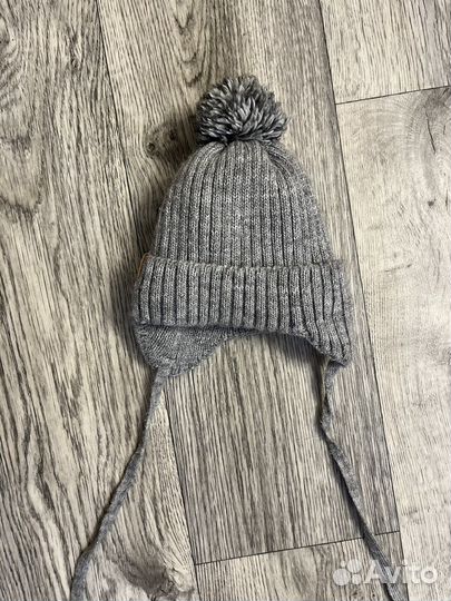 Шапка зимняя на завязках серая Oldos