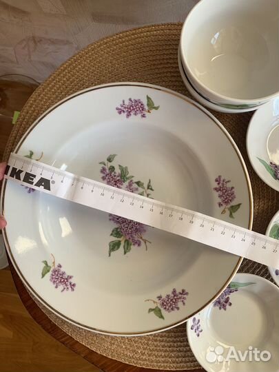Столовый набор сервиз тарелки сирень