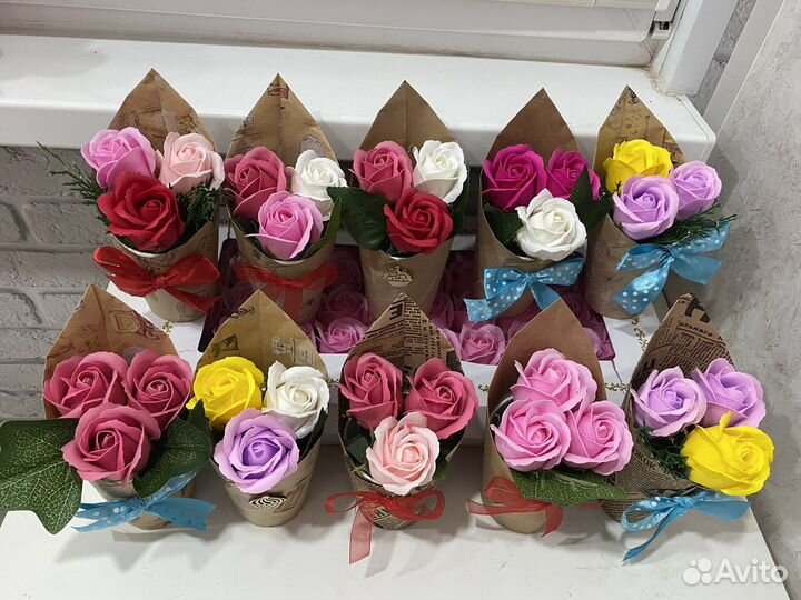 Мини букеты из мыльных роз