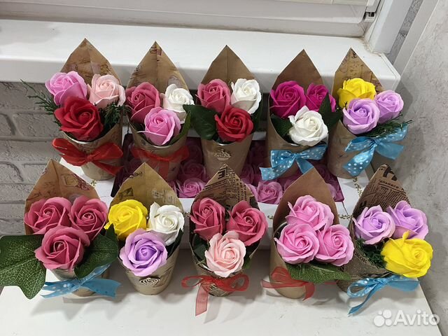 Мини букеты из мыльных роз