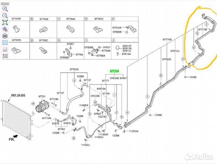Б/У Шланг кондиционера, трубка В хорошем
