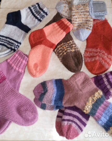 Носки ручной вязки шерстяные