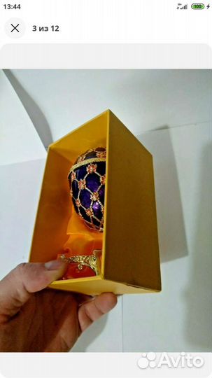 Яйцо шкатулка эмаль камни