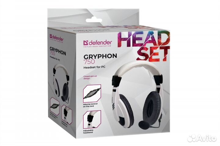 Гарнитура Defender Gryphon 750 White