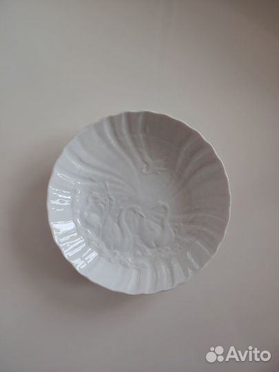 Чайная пара Meissen Мейсен «Лебединый» белый