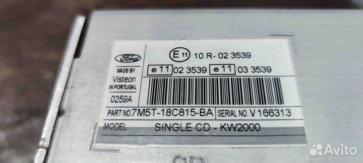 Штатная магнитола Ford Focus 2