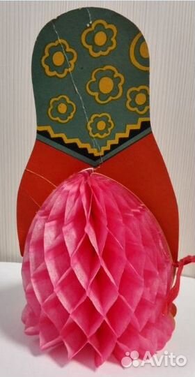 Елочная Игрушка Раскладушка Бумажная Матрешка СССР