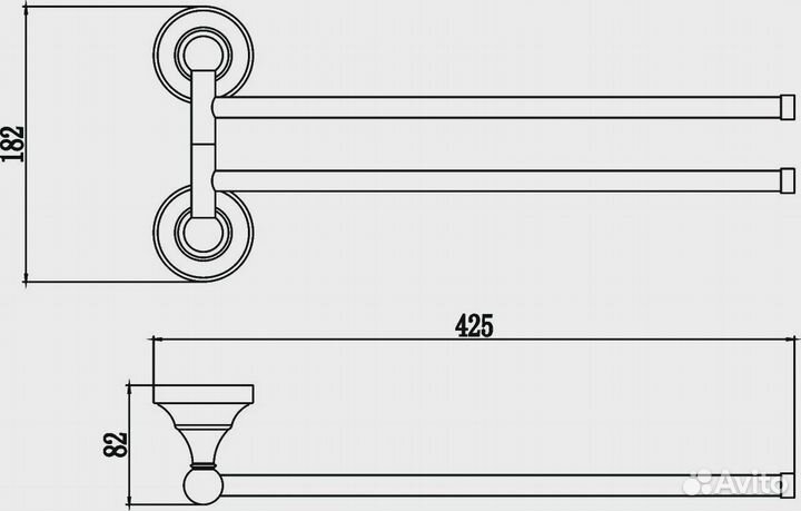 Держатель для полотенец поворотный (2-ой) Savol 6