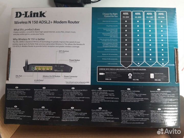 Wi-Fi роутер d-link dsl 2640u