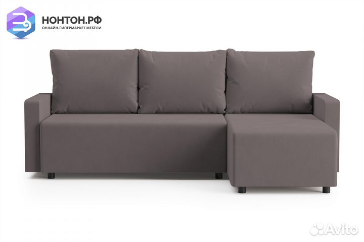 Диван угловой еврокнижка Мидгард светло-коричневый