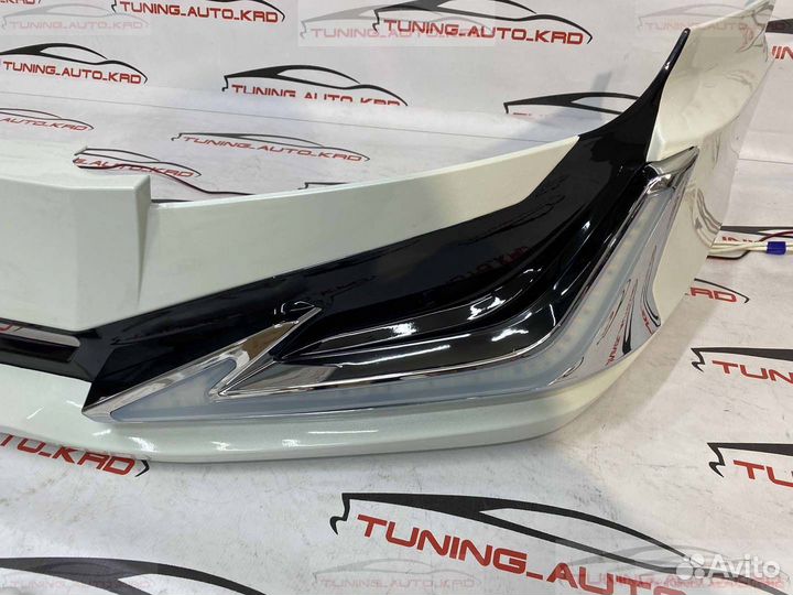 Губа передняя Toyota Land cruiser prado 120 стиль