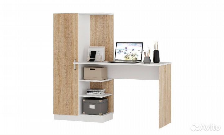 Компьютерный стол Бейсик дуб сонома/белый