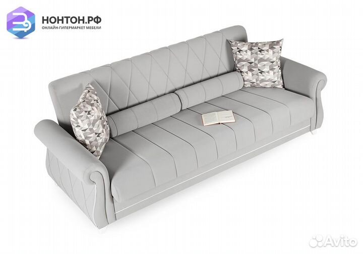 Диван книжка Роуз светло-серый