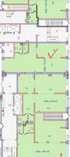 Торговая площадь, 72.5 м²