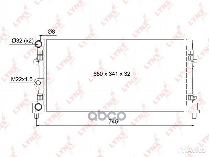 Радиатор охлаждения двигателя RM1114 lynxauto