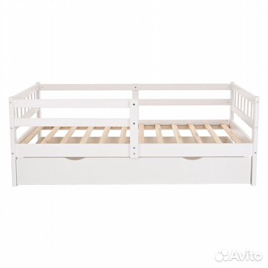 Подростковая кровать с ящиками 160 х 80 см. белая