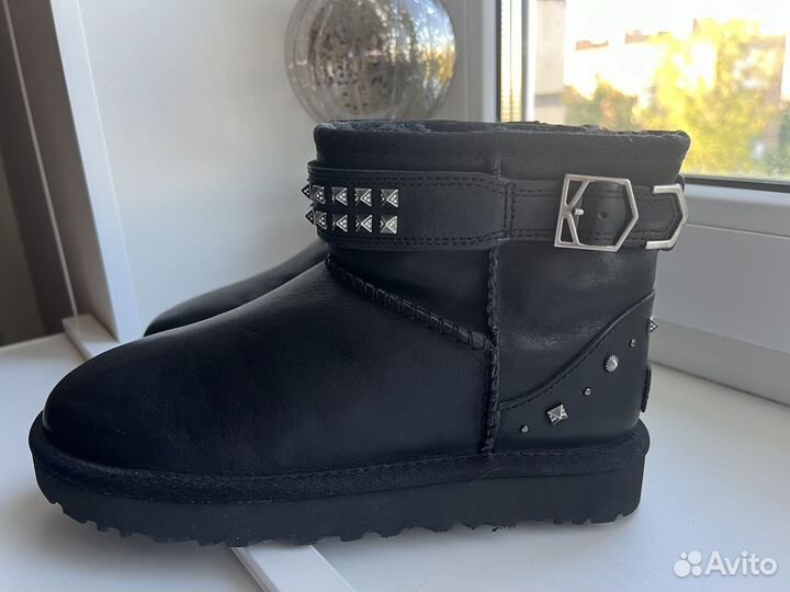 Новые кожаные черные UGG оригинал