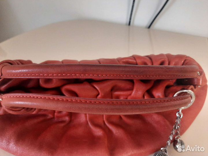 Сумка натуральная кожа красная