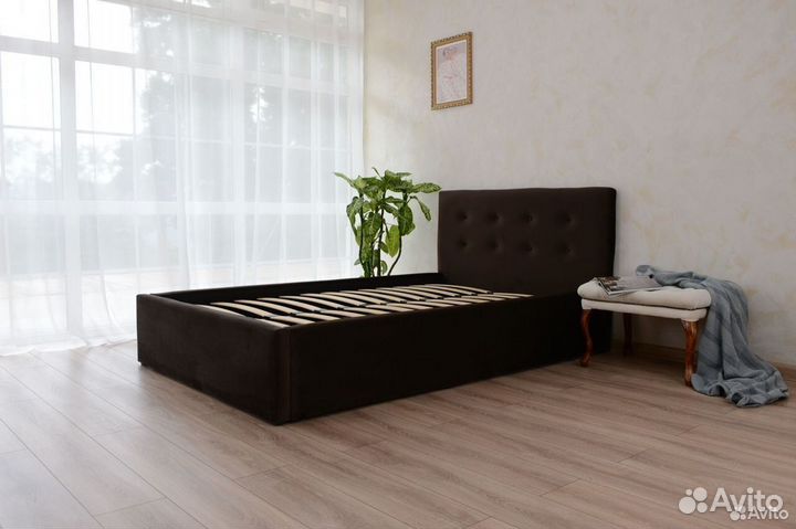 Кровать в велюре + матрас 120х200