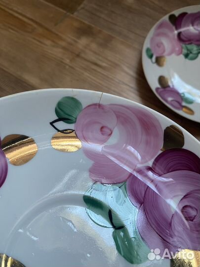 Тарелки Дулево с позолотой